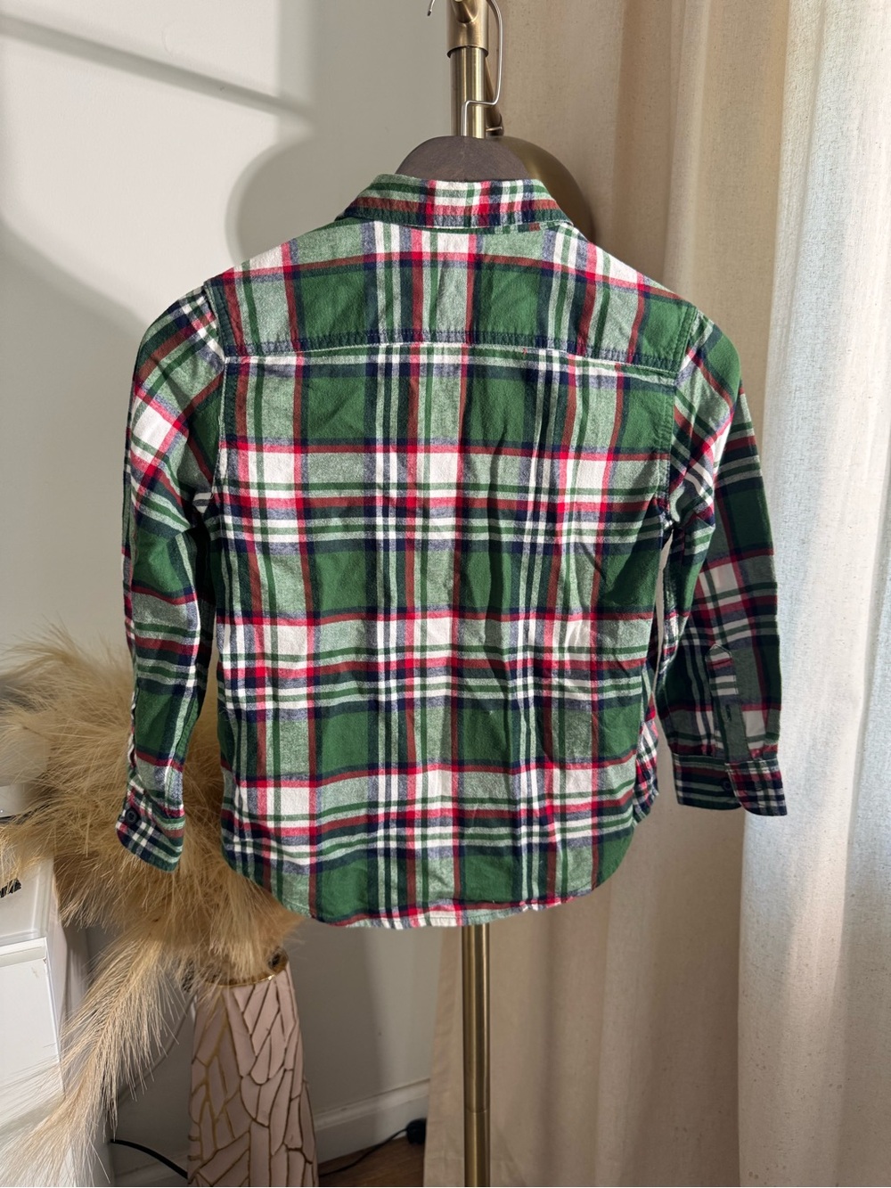 Cherokee Green Plaid Button-Down Shirt for Kids - Picture 4 of 4